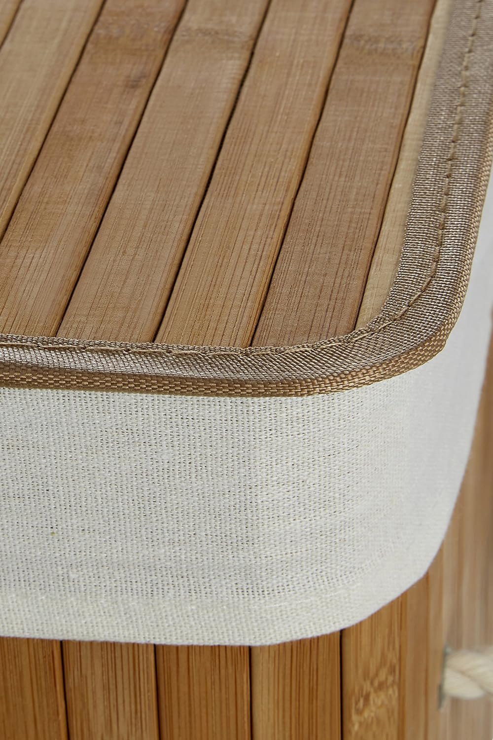 Premier Housewares Kankyo Bamboo Square Laundry Hamper, Natural, 35 x 35 x 50 cm - Image 4