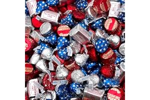 SUNNY ISLAND Patriotic Candy USA Flag Colors Chocolate Assortment | 2-Pound Bag | HERSHEY'S KISSES, Peanut Butter Cups, HERSHEY'S NUGGETS