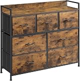 SONGMICS Chest of Drawers 7-Drawer Cabinet Rustic Brown Black LTS137B01 view 3