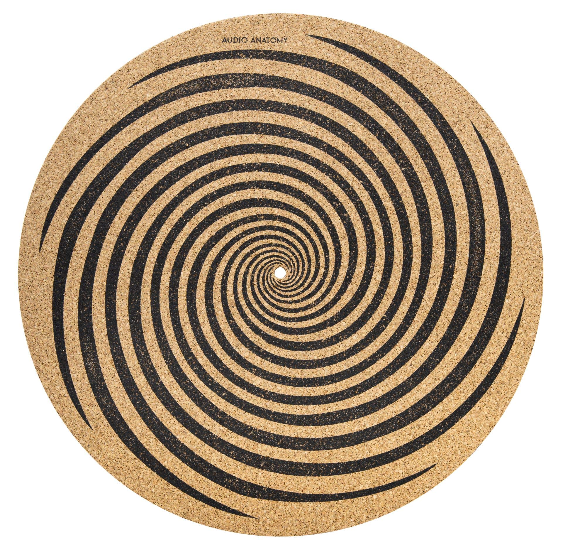 AA Audio Anatomy Vinyl Record Turntable Cover Spiral Design Made of Cork (3 mm)