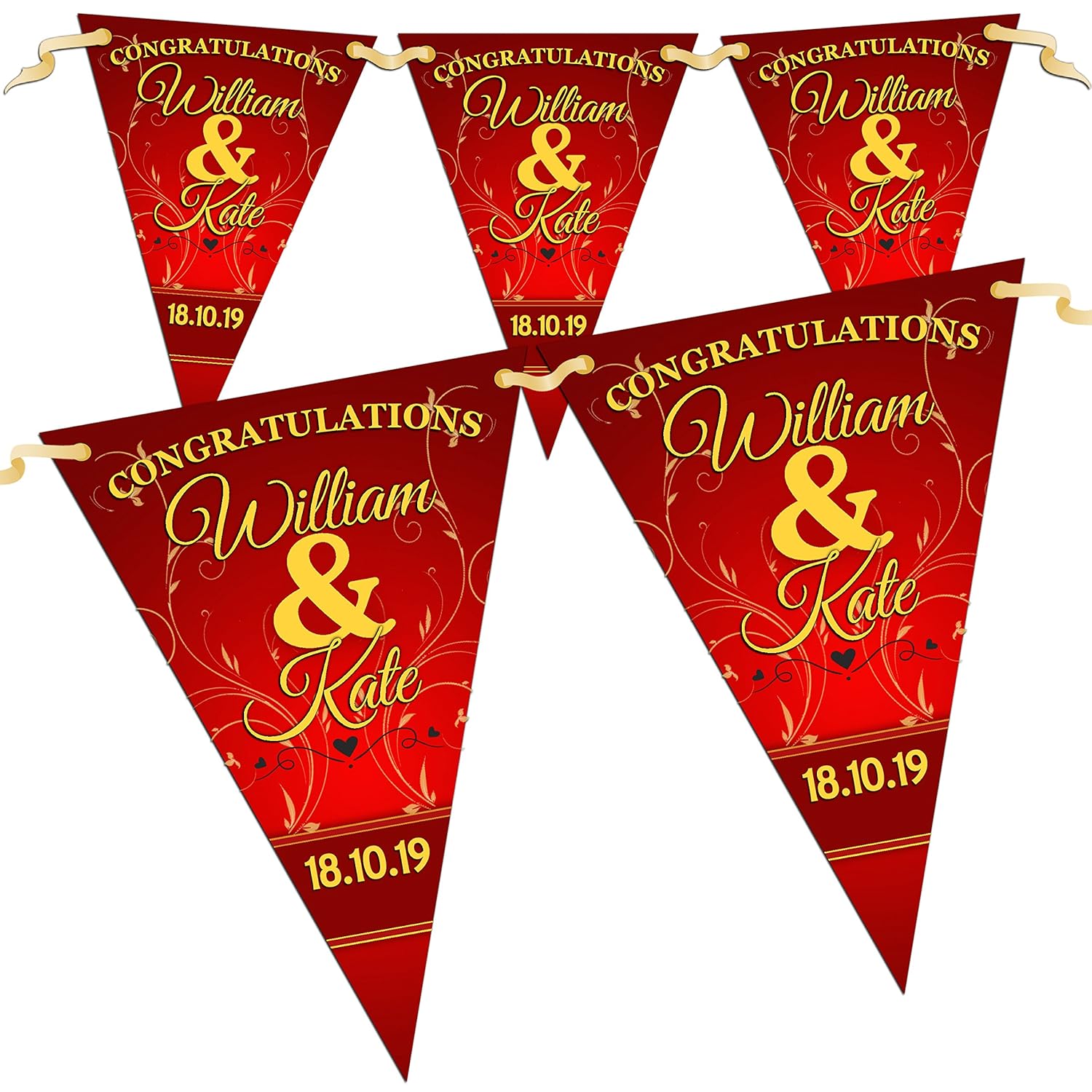 Personalised Congratulations Wedding Engagement Flag Banner