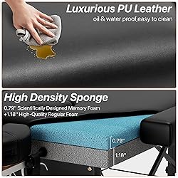 KCC Memory Foam Massage Table Premium Portable