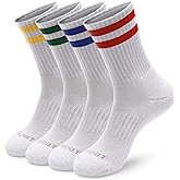 MONFOOT Women's and Men's 3-8 Pairs Athletic Cushion Crew Socks Multi