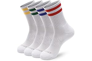 MONFOOT Women's and Men's 3 Pack Athletic Skate Cushion Crew Socks