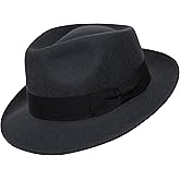 Premium Doyle - Teardrop Fedora Hat - 100% Wool Felt - Crushable for Travel - Water Resistant - Unisex