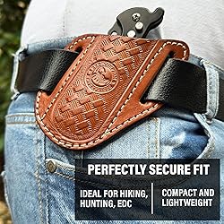 Red Scorpion Handmade Leather Knife Sheath for Belt