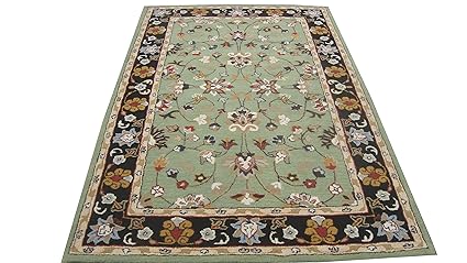 Naz Carpet Carpet for Living Room:- Handwoven Woolen Carpet 150X240CMS (5X8) Feet (Multicolour)