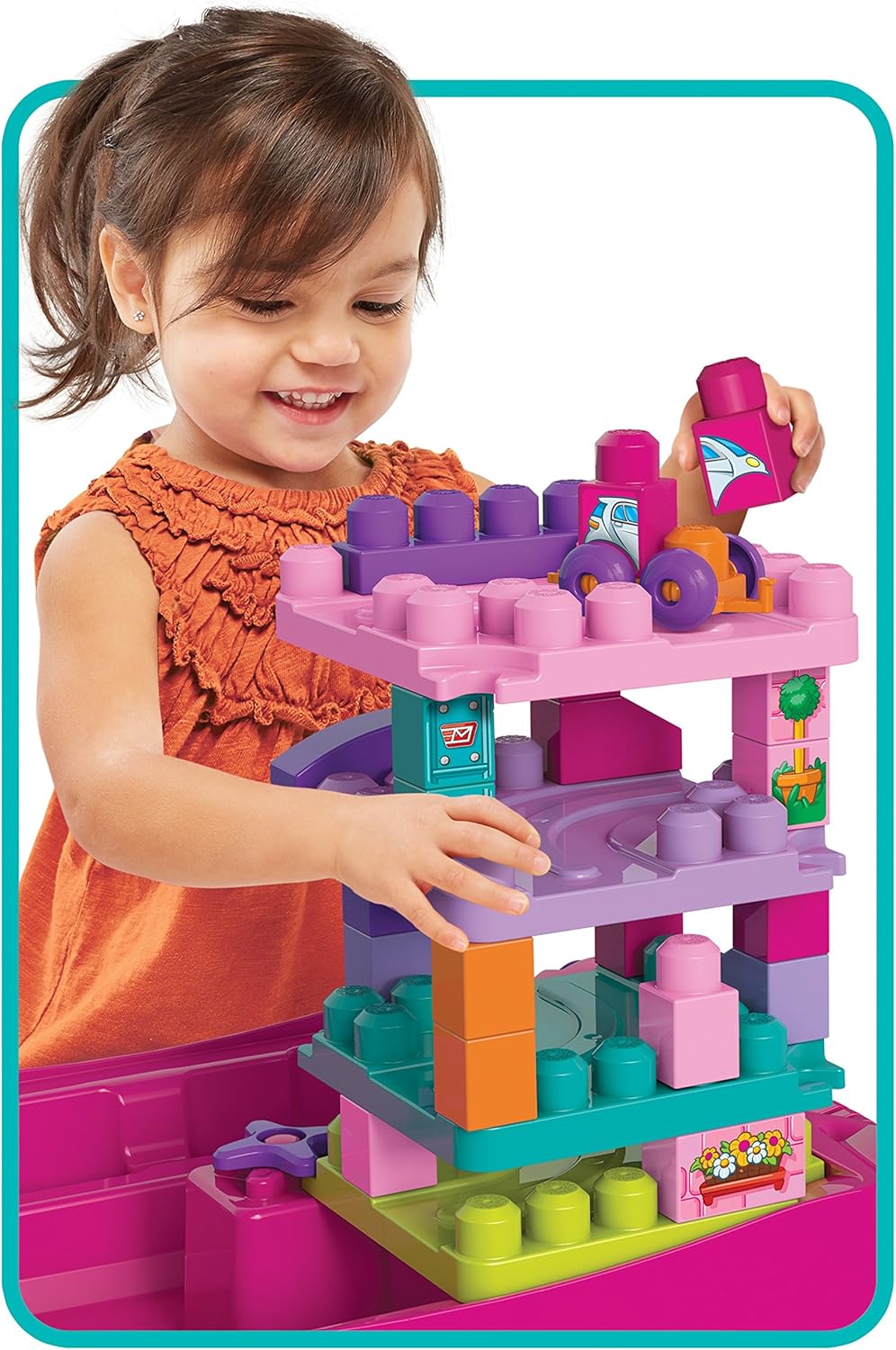 mega bloks build & learn table pink