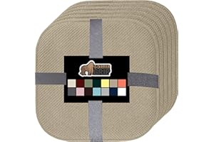 GORILLA GRIP Chair Cushions, Set of 6, 16x16, Memory Foam Pads for Dining Room, Kitchen Table, Office Desk, Rocking Chairs, S