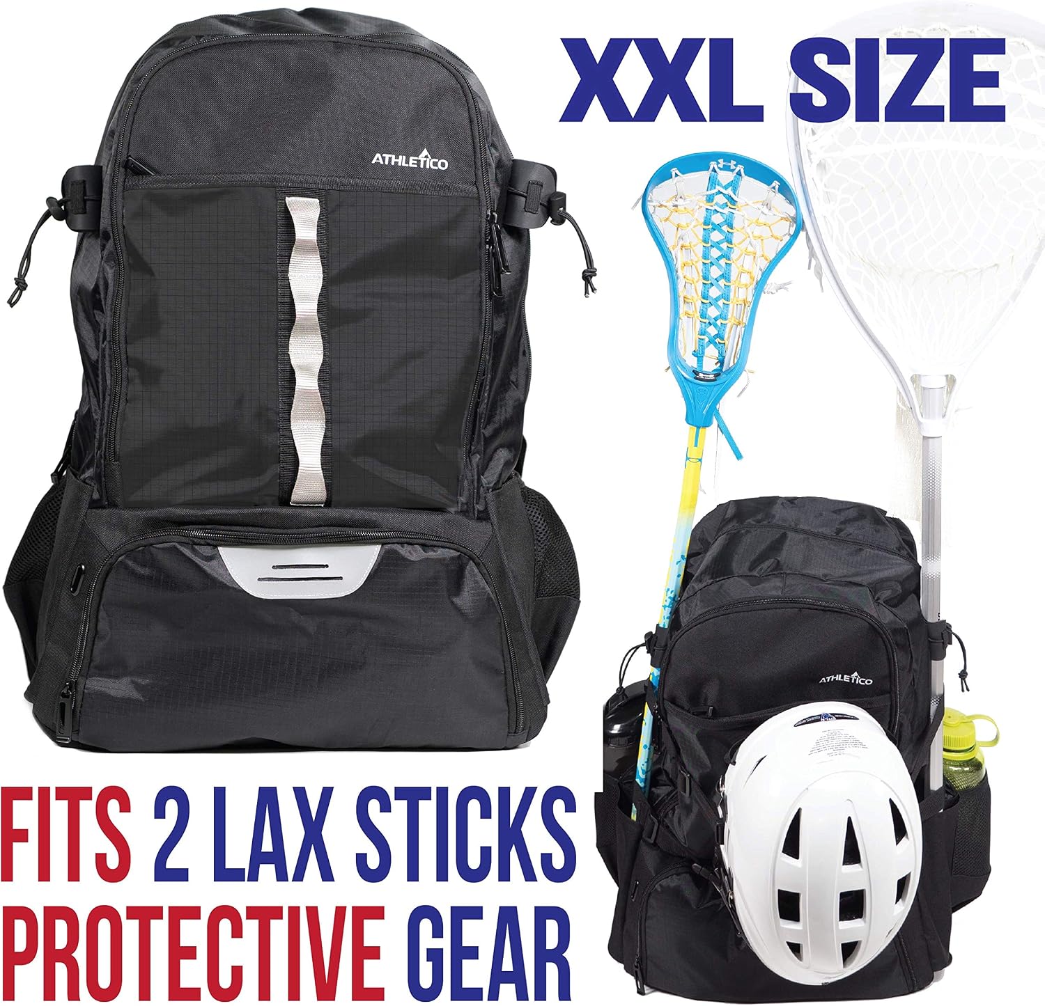 Athletico Lacrosse Bag, Extra Large Lacrosse Backpack, Holds All Lacrosse or Field Hockey Equipment - Image 4