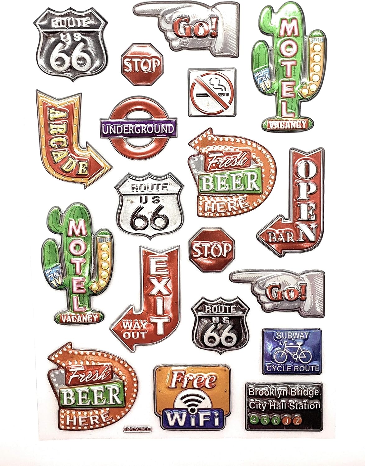 JourneyCraft - 3-Dimensional Retro & Vintage Travel, Road Trip Scrapbooking Stickers | Scrapbook Kit - Scrapbook Stickers | Perfect for Scrapbooking, Card Making & Paper Crafts Retro Stickers