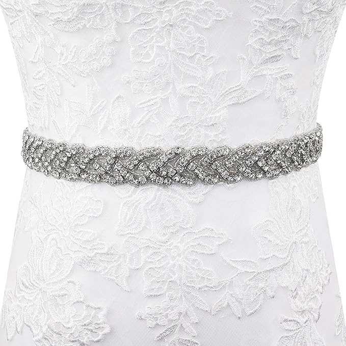 Lovful Womens Crystal Rhinestone Bridal Belt,Wedding Sash Rhinestone