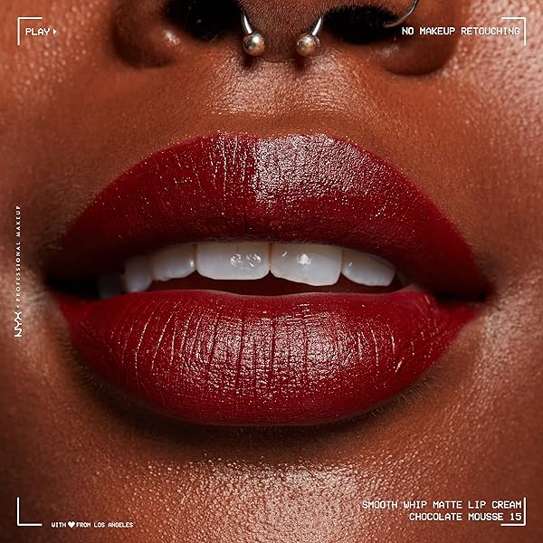 NYX PROFESSIONAL MAKEUP SMOOTH WHIP MATTE LIP CREAM, LONG LASTING, MOISTURIZING, VEGAN LIQUID LIPSTICK – CHOCOLATE MOUSSE (DEEP RED BROWN)