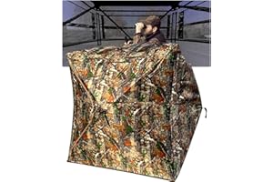 Jdfdexc Hunting Blind 270/360 Degree See Through Ground Blind for Deer Hunting, 2/3 Person Pop Up Camouflage Tent for Deer and Turkey, Portable Concealed Shelter with Carrying Bag