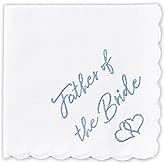 W&F GIFT Handkerchief - 12" x 12" - Something Blue for Bride on Wedding Day - Fun Gift