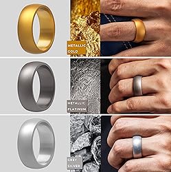 ThunderFit Silicone Wedding Rings for Men, Rubber