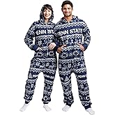 FOCO Unisex NCAA College Team Ugly Pattern Matching Holiday Pajamas One Piece Onesie