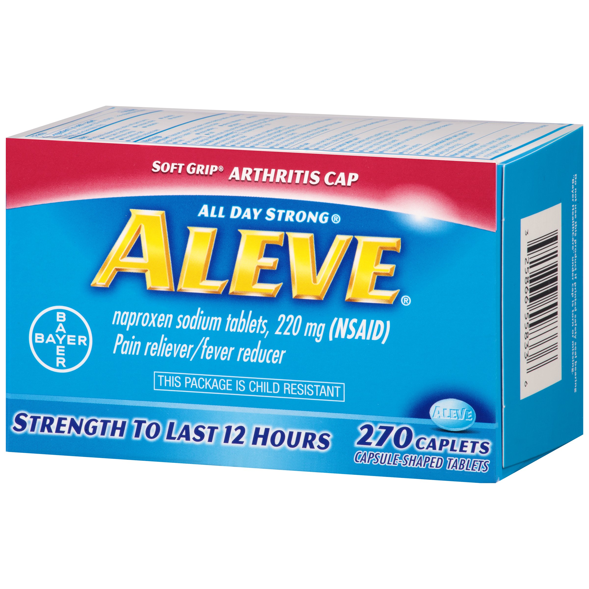 Aleve Soft Grip Arthritis Cap Caplets with Naproxen Sodium, 220mg