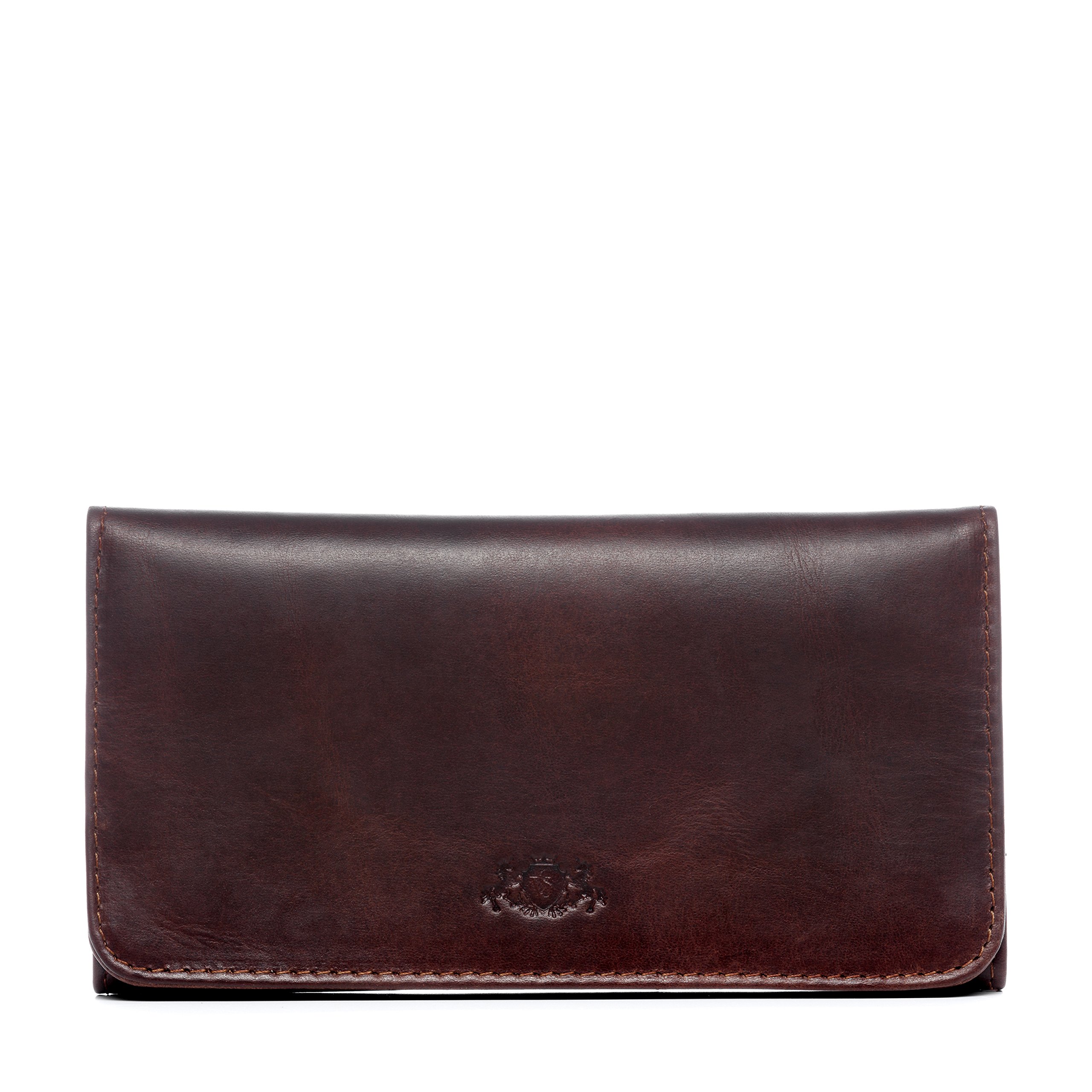 SID & VAIN Pencil case LULU Medium Pen case Real Leather Writing case Genuine Leather Women Men Unisex Brown