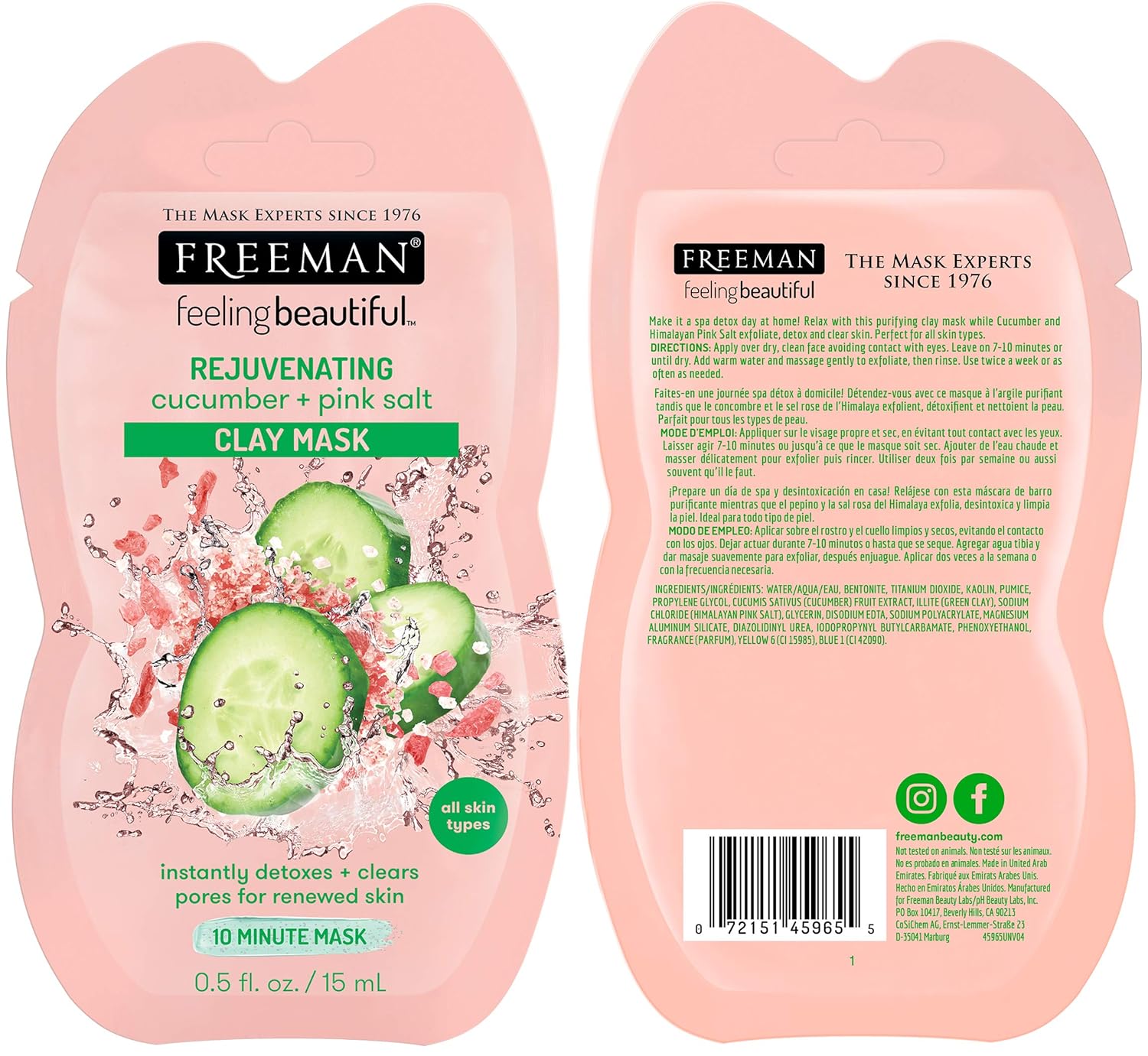 Freeman 12 Mask Party Pack - Anti-Stress Clay, Clearing Peel-Off, Deep Cleanser, Hydrating Gel, Detoxifying Mud : Beauty
