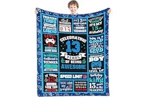 INXENG 13 Year Old Boy Gifts, Birthday Gifts for 13 Year Old Boys, 13th Boy Birthday Gifts Ideas, 13 Years Old Kids Blankets, Throw Blanket 40 x 50 Inch for Boys Teens, 13 Birthday Decorations for Boys