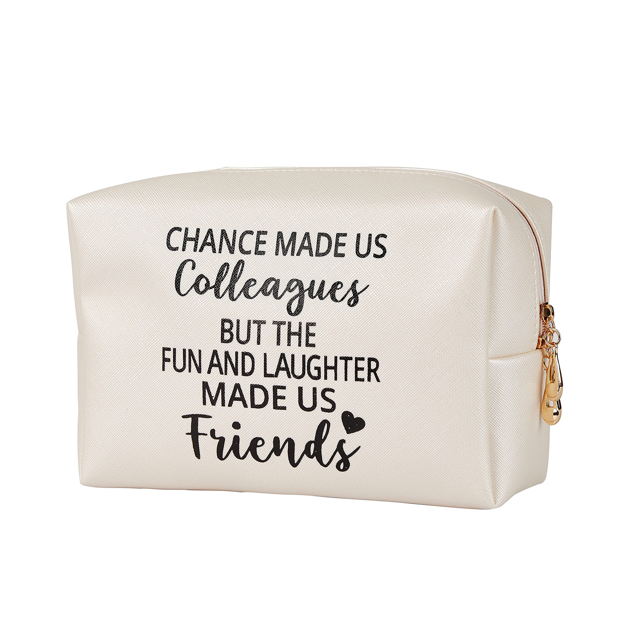 CL&MH Delicate Leather Makeup Bag for Women, Black, Water-Resistant, Heart Pattern, Travel & Storage