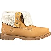 Timberland Women's Linden Woods Waterproof Fleece Fold-Down Boots, Wheat Nubuck, 8.5