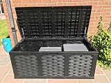 Starplast XXL 634L Garden Storage Box Black Piston Lid - Garden Store Direct view 5