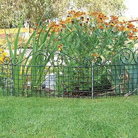 bellissa Rabattenzaun Ambiente Verzierung - 92860 - Dekorativer Zierzaun für Abgrenzungen im Garten - 76 x 44 cm - grün