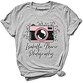 Photography Shirts for Women Floral Camera Print Tees Custom Photographer Outfit