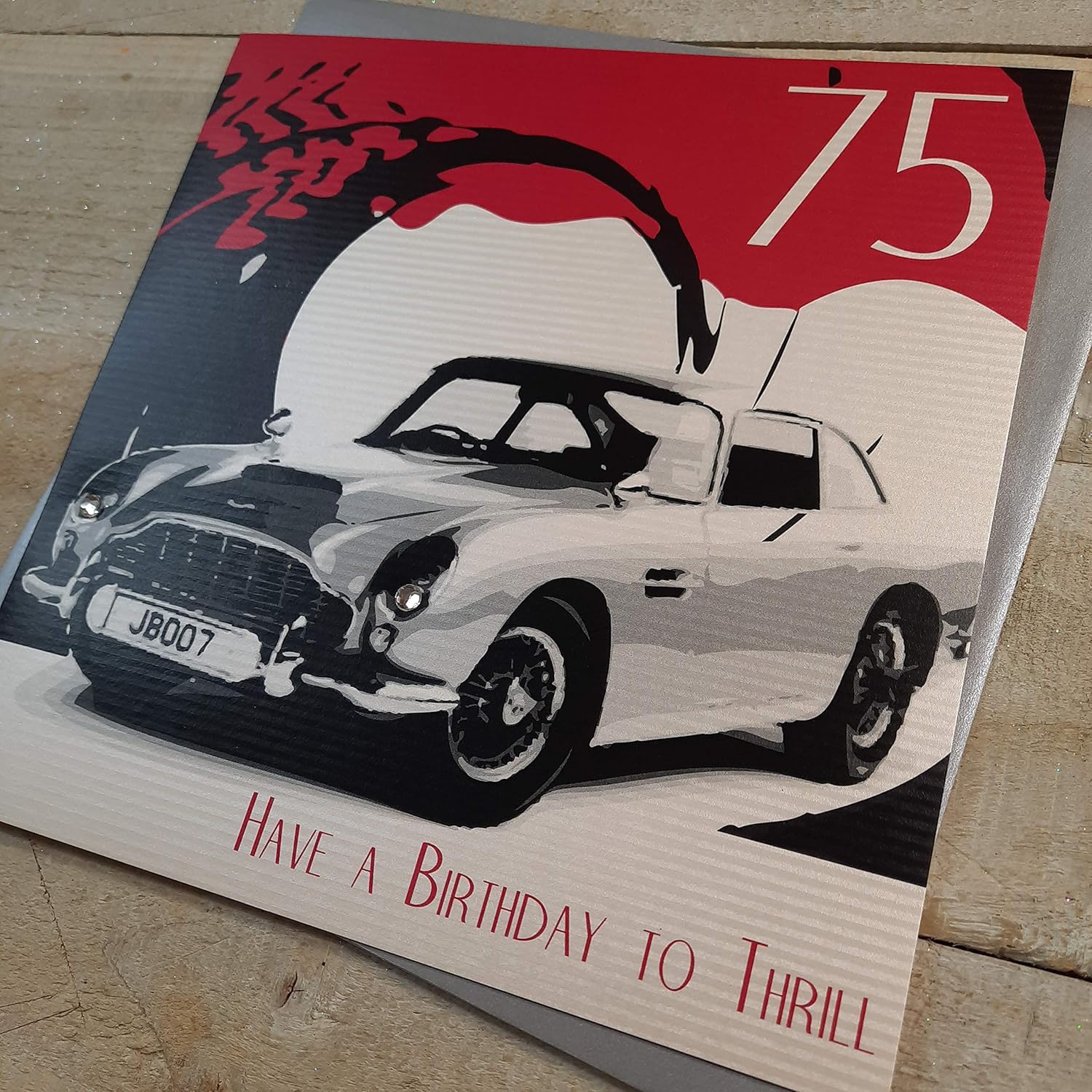 WHITE COTTON CARDS 75 Thrill, Handmade Large 75th Birthday Card (Code XSBA75) - Image 3