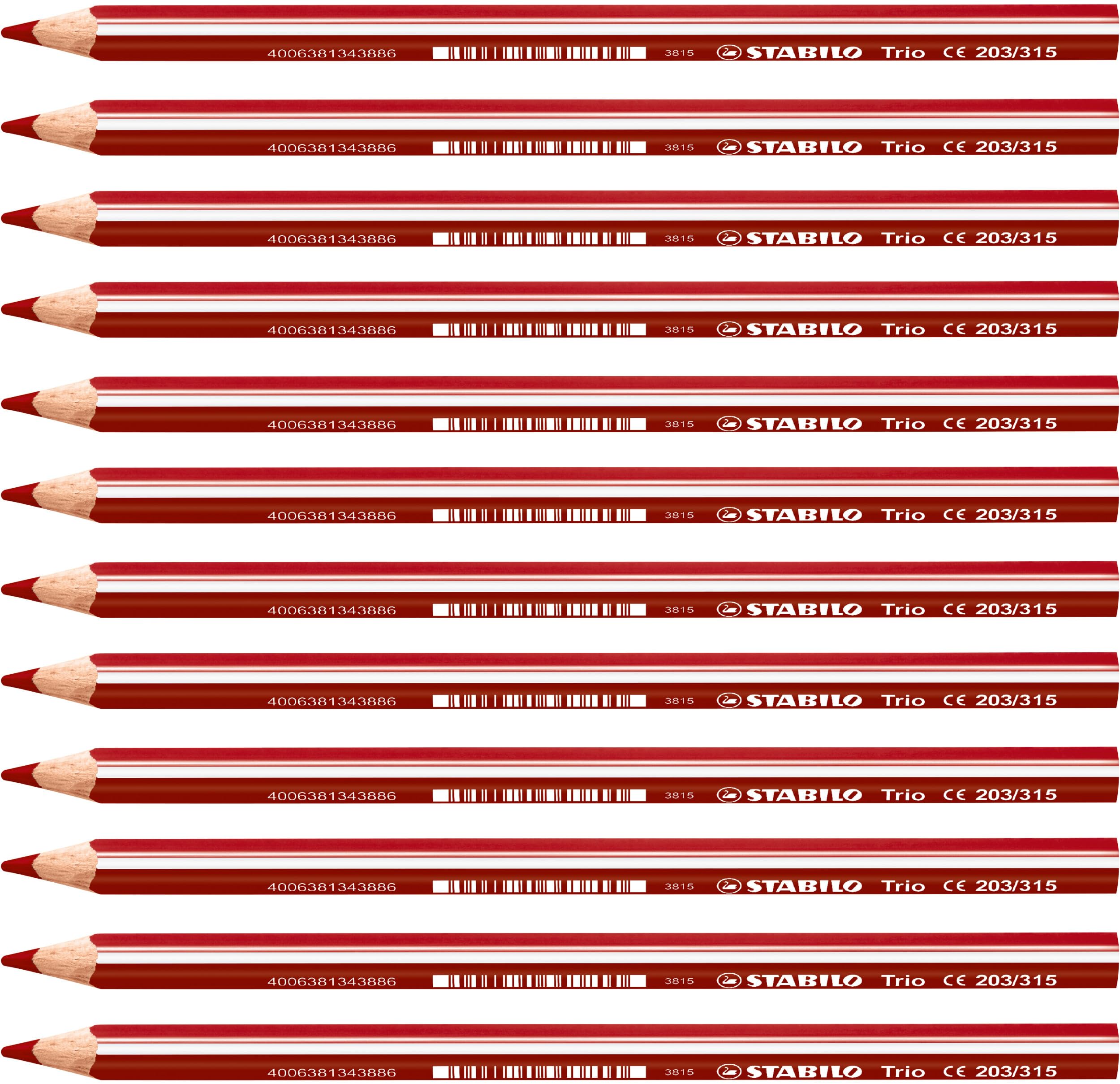 STABILO Colouring Pencil Trio Thick - Cherry Red - 12 Count (Pack of 1) — image 1