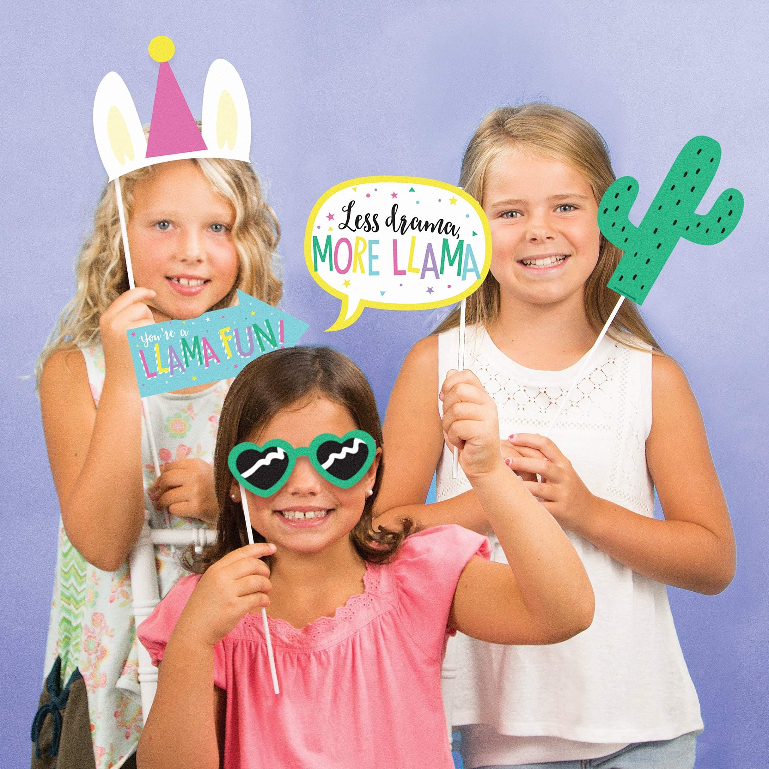 Creative Converting Llama Party Photo Booth Props, 10 ct, Multi-colored