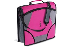 Case-it The King Sized Zip Tab Zipper Binder - 4 Inch D-Rings - 5 Subject File Folder - Multiple Pockets - 800 Sheet Capacity