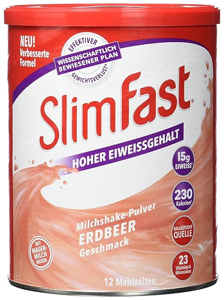 Slim Fast Drink Pulver Erdbeere, 438 g