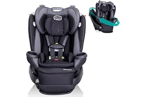 Evenflo Revolve360 Extend Convertible Car Seat with 360 Degree Rotation, Extended Rear-Facing, Forward-Facing, Booster Mode, and Secure Latch Install, Revere Gray