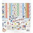 Echo Park Paper Company Dive Into Summer Collection Kit paper, green, blue, navy, pink, peach, coral 12-x-12-Inch