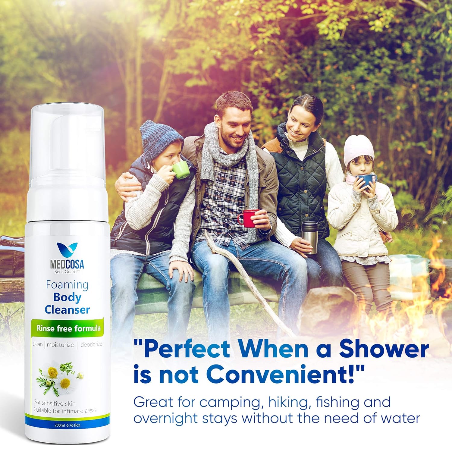 No Rinse Body Wash by Medcosa | Full Body Cleansing Foam for Adults and Elderly Care | Rinse Free | Waterless Body Wash for People | Wipe away Cleanser : Beauty