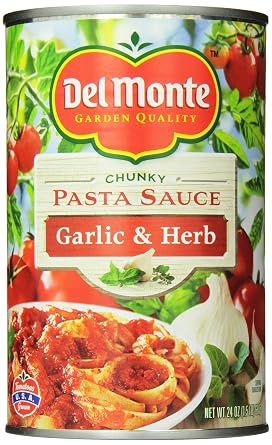 Del Monte chunky pasta sauce, garlic&herb (024000523727)