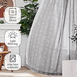 jinchan Boho Curtains Linen Blend Curtains for