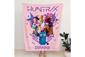 Custom Korean Pop Demon Hunter Blanket,Demon Hunter Movie-Themed K-Pop Idol Style Decorative Blanket,Korean Fantasy Animation