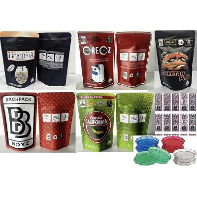New 50 Count Collection Backpack Boyz Mylar Bag Horchata, Oreoz, BB, Cheetah Piss, Guarana California with Authenticity Stickers and 1 Free Herb