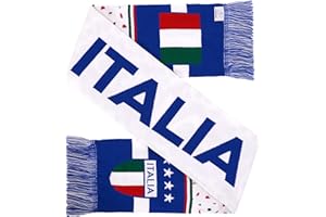 Euroscarves Italy ltalia Soccer High-Definition HD Knit Scarf (White)