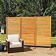 6.1ft H x 3ft W (1 Panel) Freestanding or Surface Mounted Enclo Tiaga Privacy Screen, Wood Privacy Fence Screen, Outdoor or Indoor Decorative Privacy Panel, Great for Balcony, Patio, Deck, EC18030
