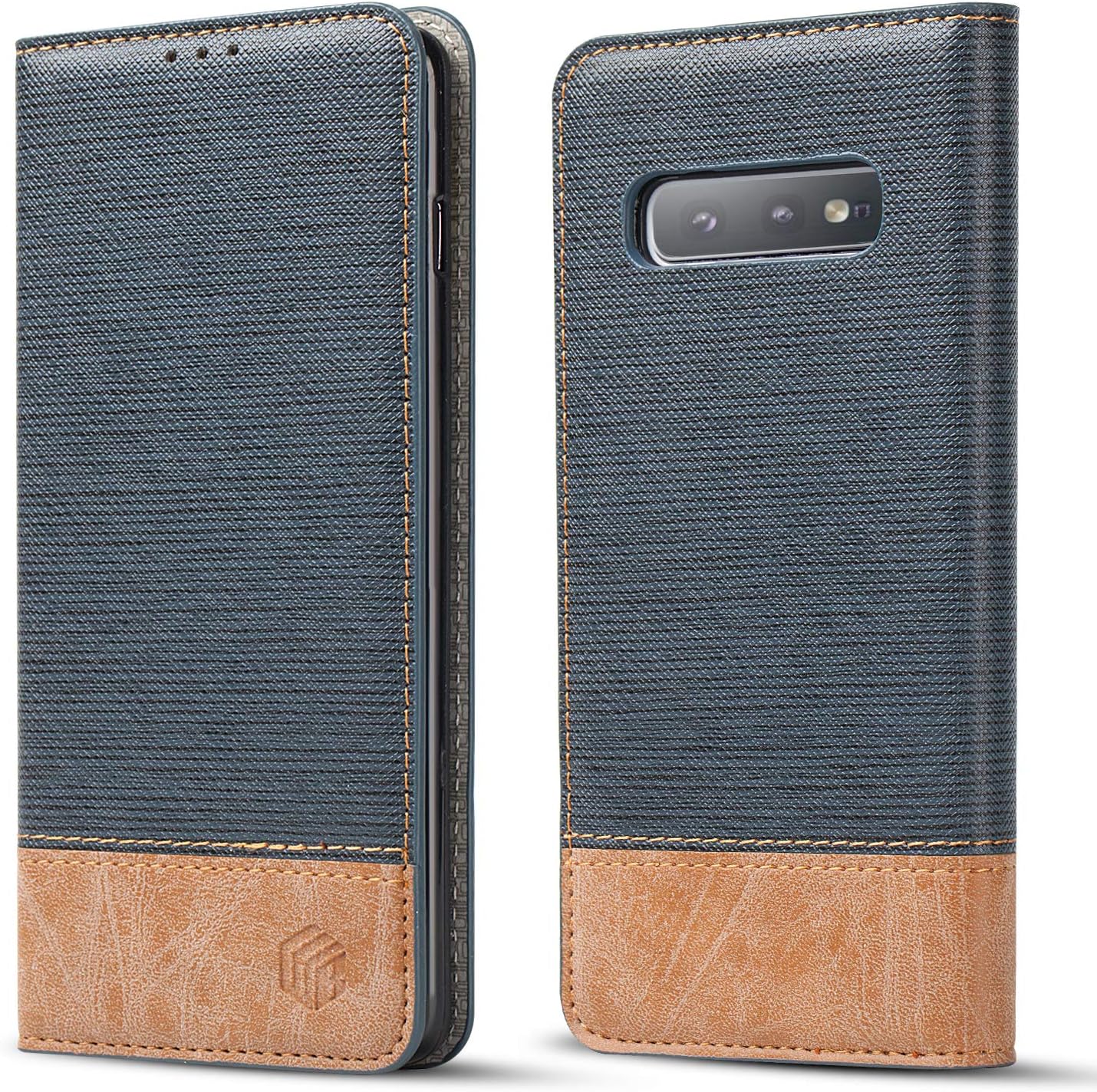 WenBelle Slim Wallet Case for Samsung Galaxy S10e,[Blazers Series] Stand Feature,Double Layer Shock Absorbing Premium Soft PU Color Matching Leather Flip Cases Apply to Galaxy S10e (Blue)
