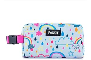PackIt Freezable Snack Box, Rainbow Sky, Built with EcoFreeze Technology, Collapsible, Reusable, Zip Closure with Buckle Handle, Great for All Ages and Fresh Snacks on the go