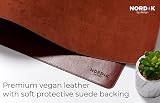 Nordik By Design Leather Desk Mat Cognac 89x43 cm Non-Slip Vegan PU Pad view 4