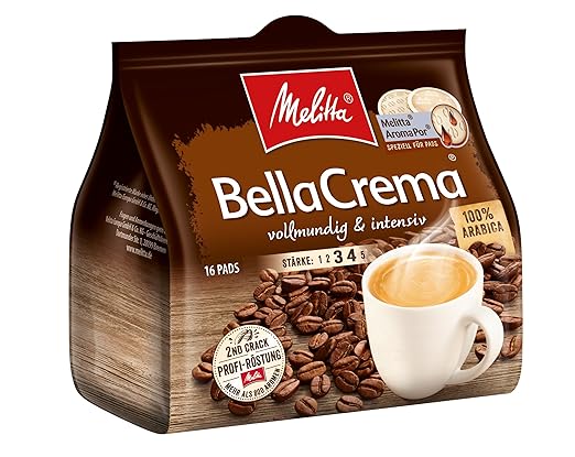 Melitta Gemahlener Röstkaffee in Kaffeepads, 10 x 16 Pads, 100% Arabica, vollmundig und intensiv, mittlerer Röstgrad, Stärke 