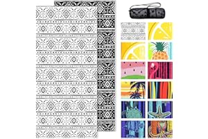 Bnuitland Black and White Boho Pattern Beach Towel (35X75 inches), Oversized Quick Dry Absorbent Sand Free, Cute Towels for Travel Swimming Pool Picnic, 90% Polyester and 10% Polyamide