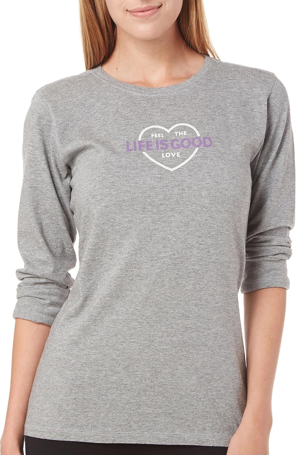 Life is Good Womens Feel Love Long Sleeve TShirt at Amazon Women’s